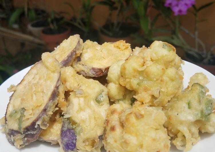 Resep Terong Crispy &amp; Kembang Kol Crispy (Karage Terong &amp; Kembang Kol) Anti Gagal