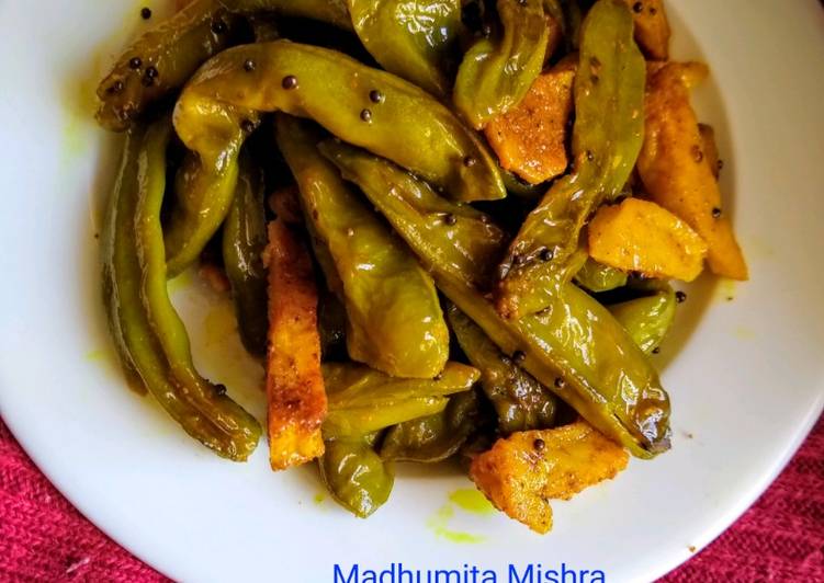 Recipe of Homemade Semi Lima beans fry with potato