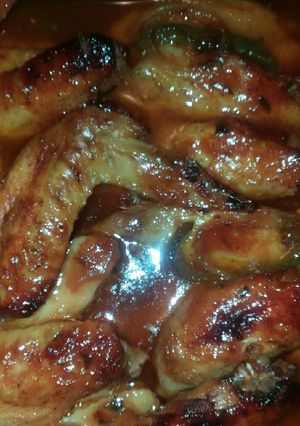 A picture of Honey BBQ Baked Chicken Wings.