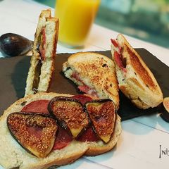A picture of Fig and Mortadella Sandwich.