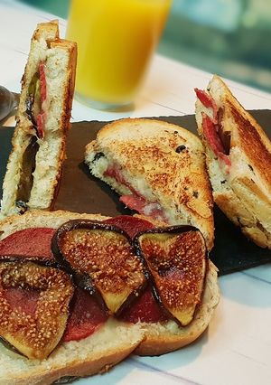 A picture of Fig and Mortadella Sandwich.