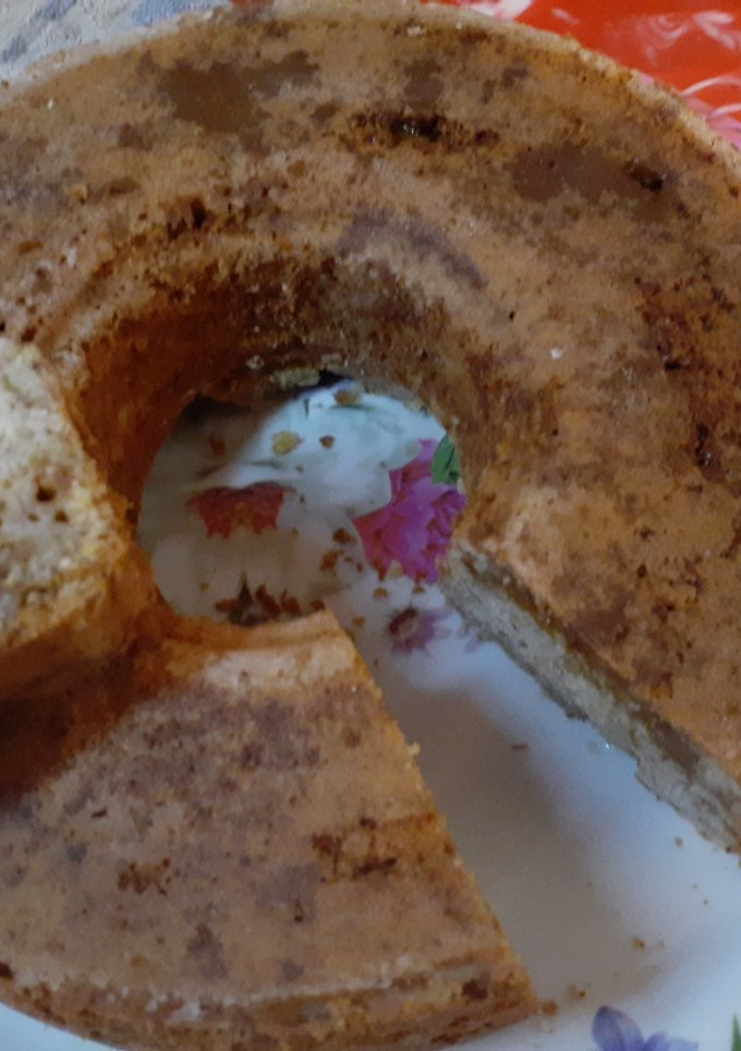 Una foto de Budín de Banana, con corazón de dulce de leche