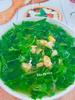 Hình của món Canh rau lang nấu tôm tươi.