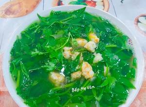 Hình của món Canh rau lang nấu tôm tươi.