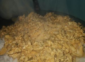 Una foto de Strogonoff de pollo receta económica