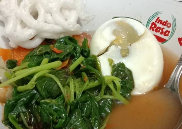 Resep Sayur bayam + Telur rebus - menu diet, Bisa Manjain Lidah