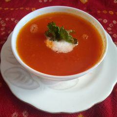 A picture of Tomato carrot soup.