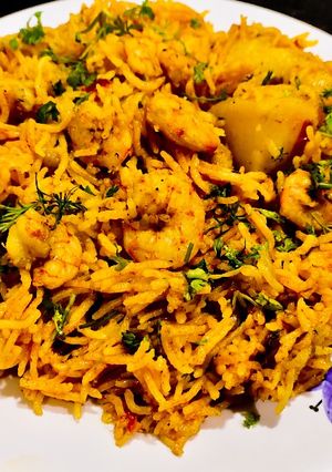 A picture of Prawns Pulao | Kolambi Bhaat.