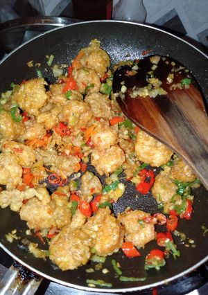 Foto resep Udang tumis cabai bawang putih (spicy garlic butter prawn)