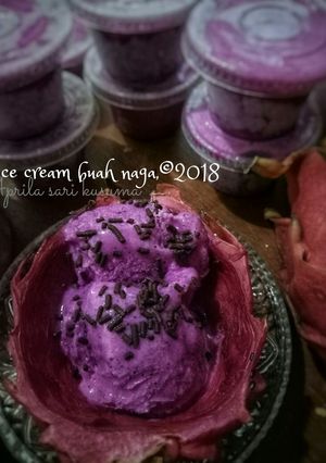 Foto resep Ice cream buah naga home made (no mixer)