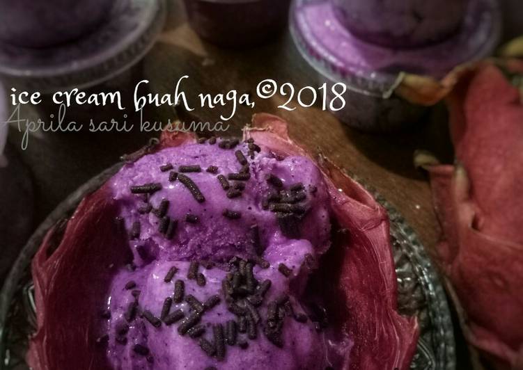 Resep Ice cream buah naga home made (no mixer) Anti Gagal