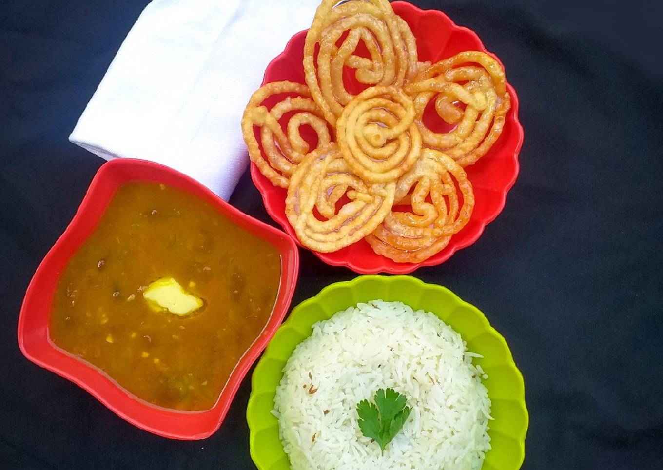 Punjabi style Rajma, Jeera Rice and Jalebi