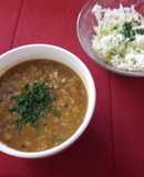 Lentejas con arroz integral