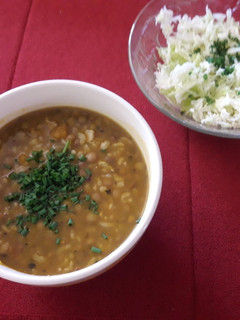 Una foto de Lentejas con arroz integral