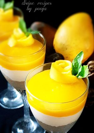 A picture of Mango cheese cake.