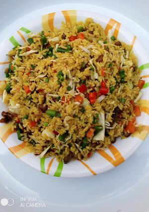 A picture of Beans fried rice.