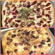 Focaccia με φρέσκα κρεμμυδάκια και ντοματίνια