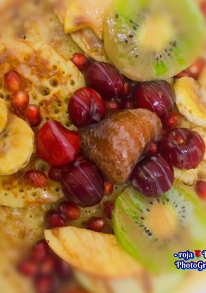 صورة لوصفة بان كيك بالفواكه