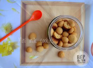 Hình của món Bánh bi sữa (mini milk cookies) cho bé 8m+.