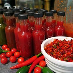 A picture of Homemade Fermented Louisiana-Style Hot Sauce.