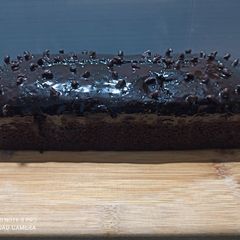 A picture of Chocolate cake in bread tin.