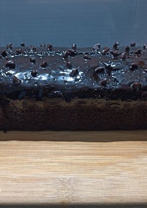 A picture of Chocolate cake in bread tin.