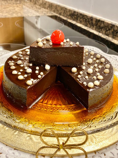 Una foto de Pudín de chocolate “cremoso” (Creamy chocolate pudding)