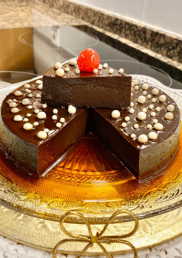 Una foto de Pudín de chocolate “cremoso” (Creamy chocolate pudding)