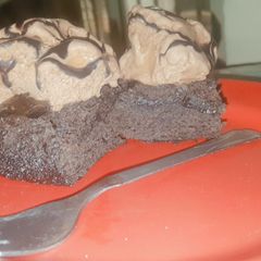 A picture of Eggless banana chocolate cake.
