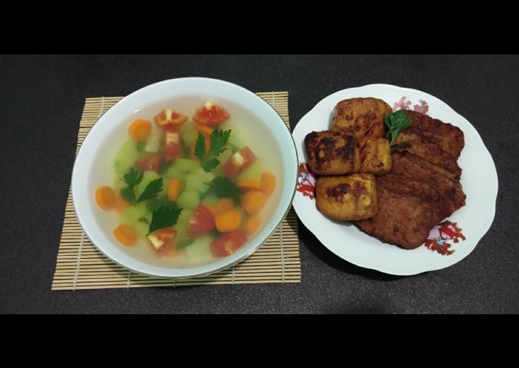 Cara Gampang Menyiapkan Sayur bening Labu siam+Tahu tempe bacem Anti Gagal