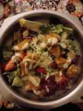 Ensalada de frutillas y pollo