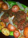 Mike's Black Pepper Bison & Garlic Russets On Sea Salt Bricks