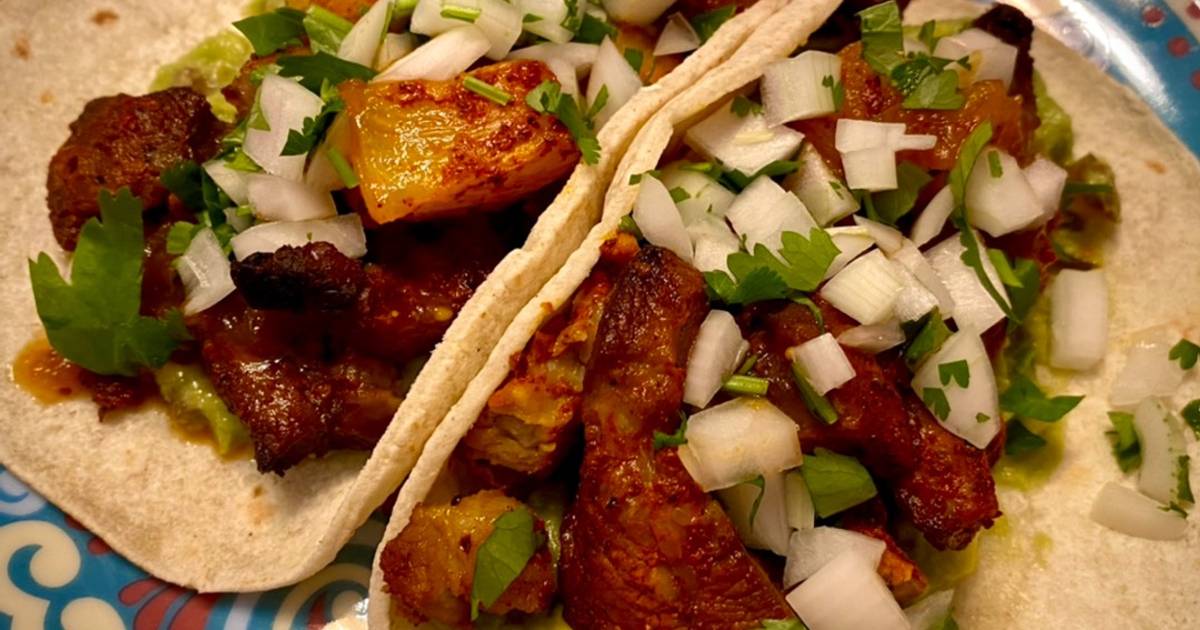 Tacos al pastor caseros (sin trompo) Receta de Josemi CilantroYHierbabuena-  Cookpad