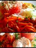 Tomate rellenos de couz couz, con ensalada liviana...😉🍽🧂