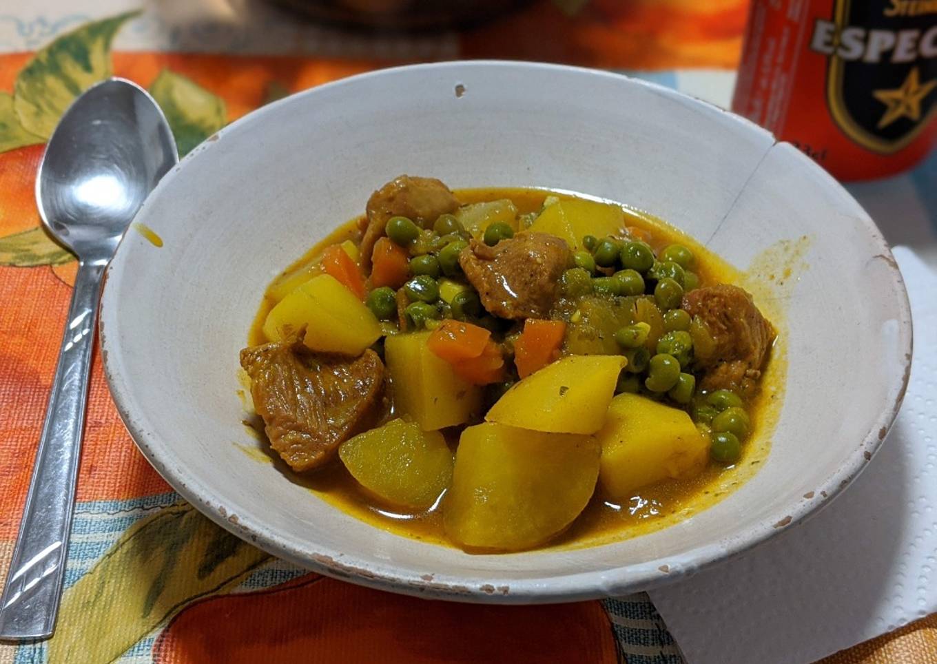 Estofado de pavo con patatas a la cerveza