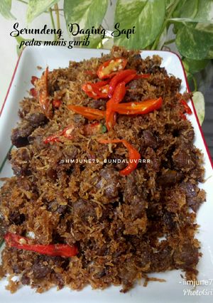 Foto resep Serundeng Daging Sapi pedas manis gurih