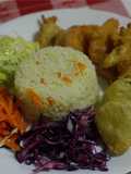 Tempura de frutas e vegetais