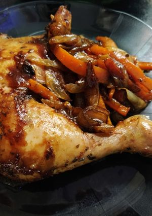 Una foto de Pollo al horno con salsa barbacoa