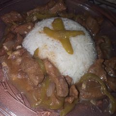 A picture of Beef Chilli With Rice.