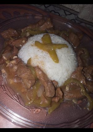 A picture of Beef Chilli With Rice.