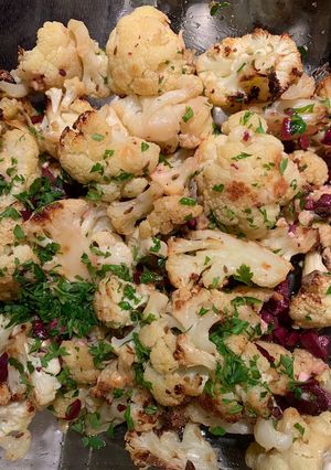 A picture of Cauliflower with Olives and Parmesan.