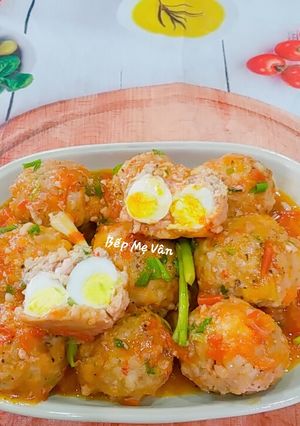 Hình của món Xíu mại bọc trứng cút.