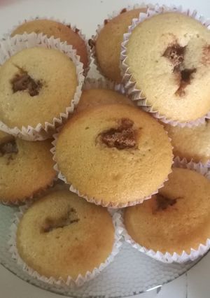 Una foto de Muffins de vainilla con corazón de chocolate