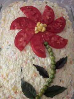 عکسی از دستور الویه با ژامبون