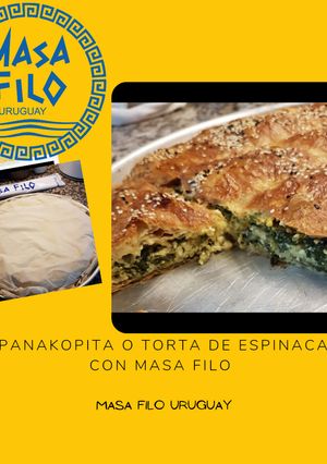 Una foto de Spanakopita o torta de espinacas con masa filo