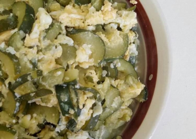 Easiest Way to Make Super Quick Homemade Green Zuchini with eggs *Vegetarian