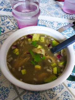 Una foto de Pozole verde