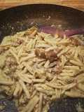 Carbonara rivisitata con carciofi e straccetti di vitello