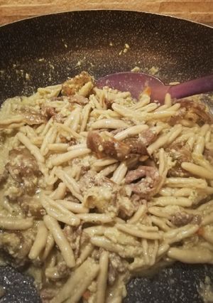 Foto di Carbonara rivisitata con carciofi e straccetti di vitello