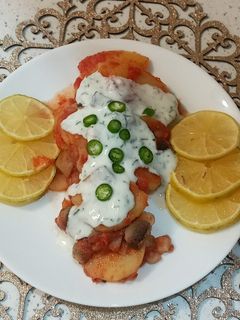 عکسی از دستور سیب زمینی گوجه (رژیمی) بدون گوشت و روغن